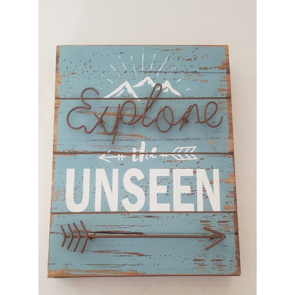 Ashland Spring Printemps Wall Art "Explore The Unseen" Blue 3D Wood Decor